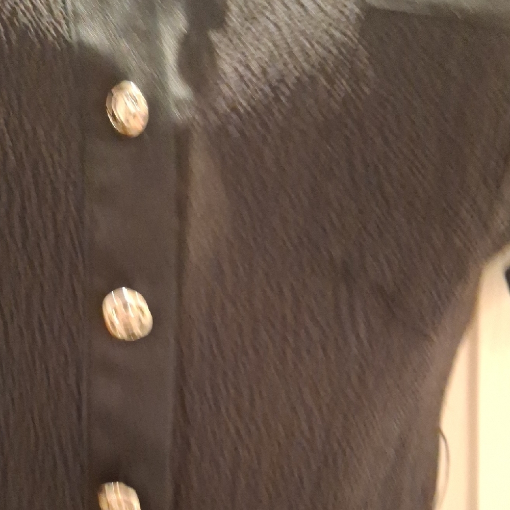 BEBE Black Button-Up Women's Top - Picture 4 of 10